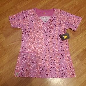 Carhartt pink scrub top NWT